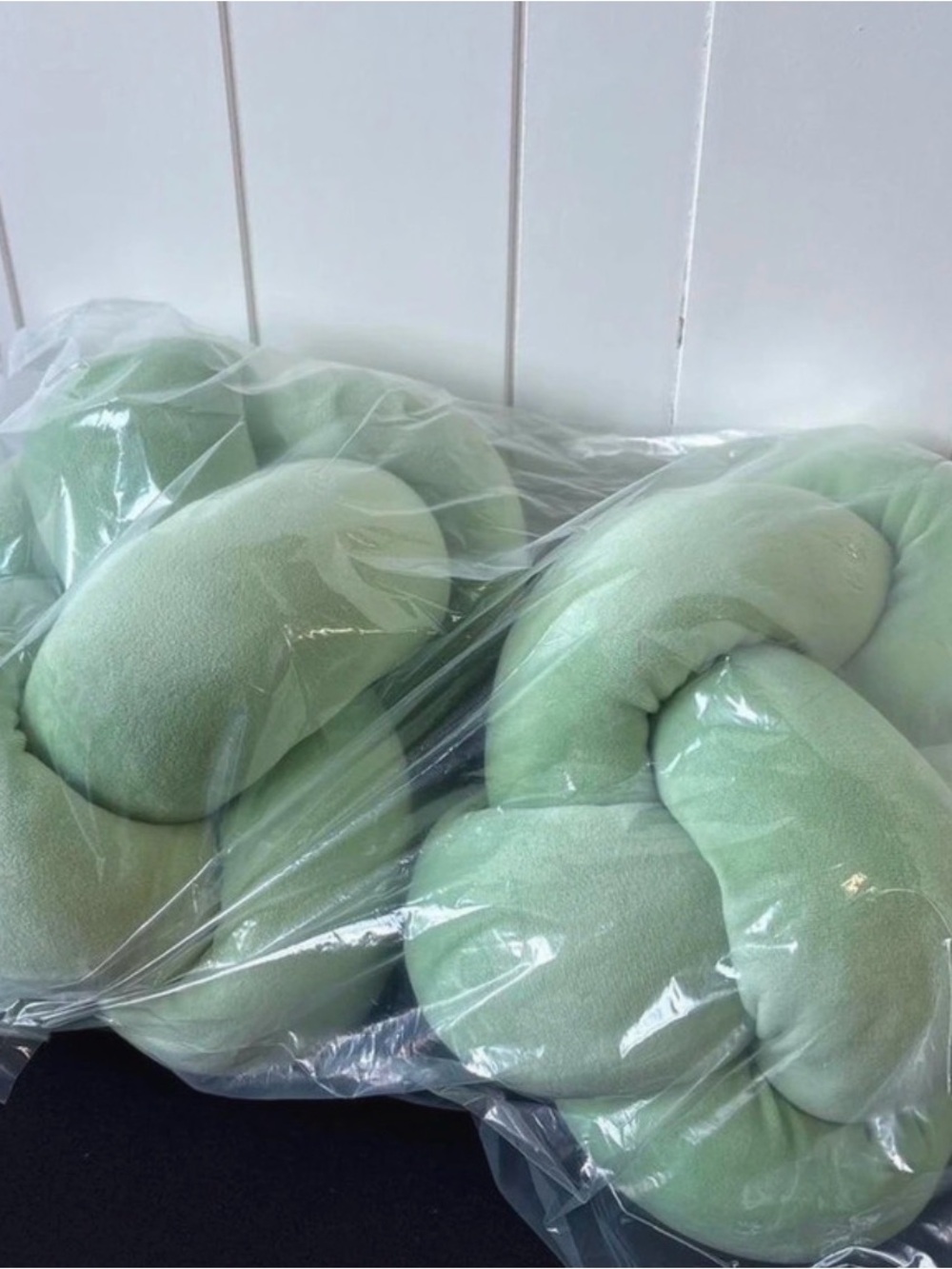 Plush Knot Throw Pillow - Sage Green